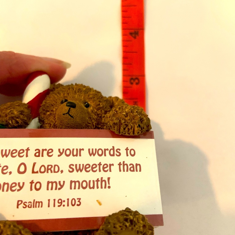 Scripture Keepers Candy Cane Bear Collectable With 40 Scriptures NWOT - Picture 8 of 10